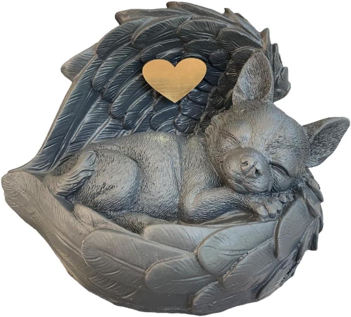 Hondenurn Chihuahua - Dierenurn Aandenken - Laatste Rustplaats - Individuele Gravure - 19 x 15 x 14 cm - Antraciet
