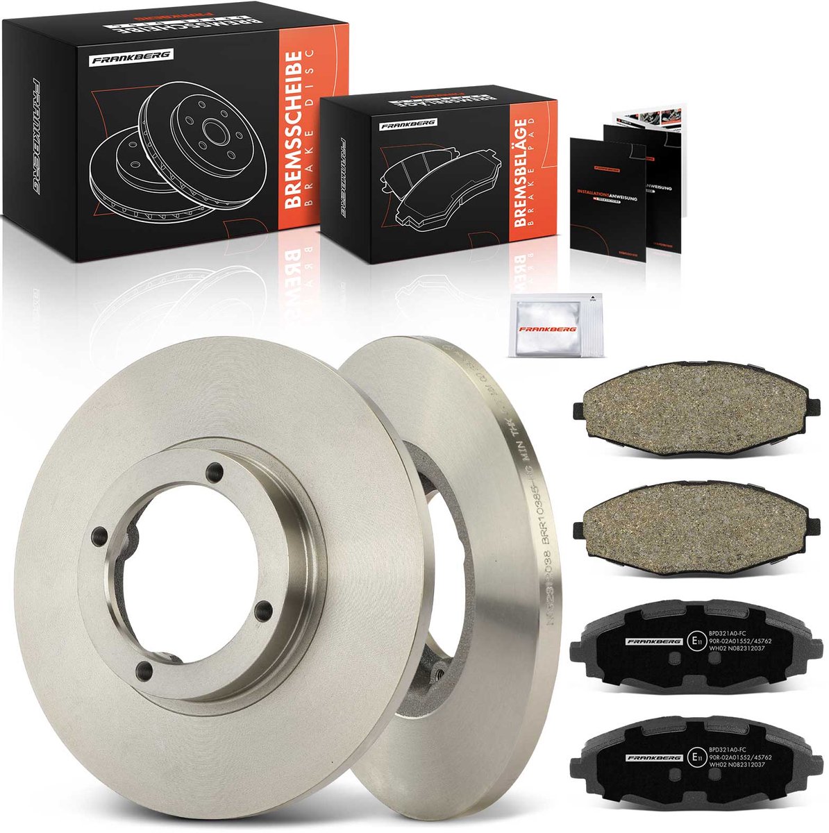 Frankberg 2x remschijven 4x remblokken vooras voor Chevrolet Matiz M