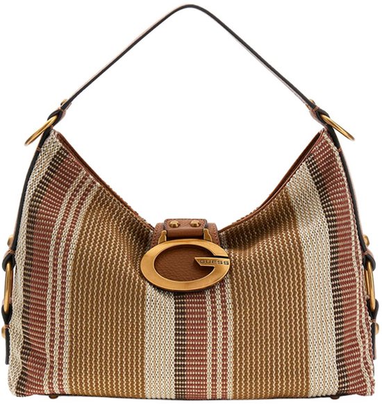 GUESS sac à épaule Camden Shoulder Bag Cognac Multi brun