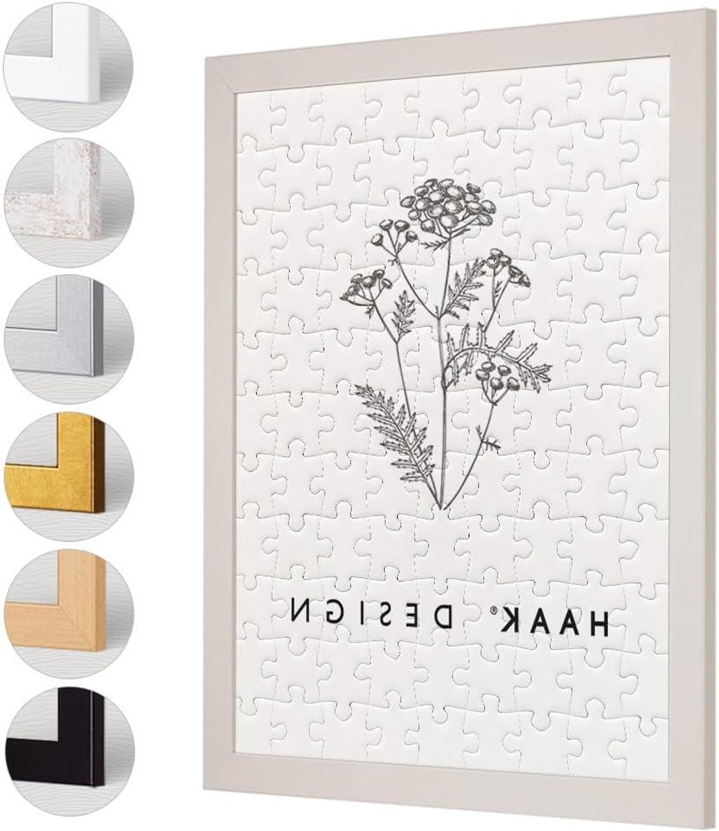 Puzzelframe - Fotolijst puzzel - Puzzels inlijsten - 30mm breed profiel - 48 x 64 cm - Zandbeige