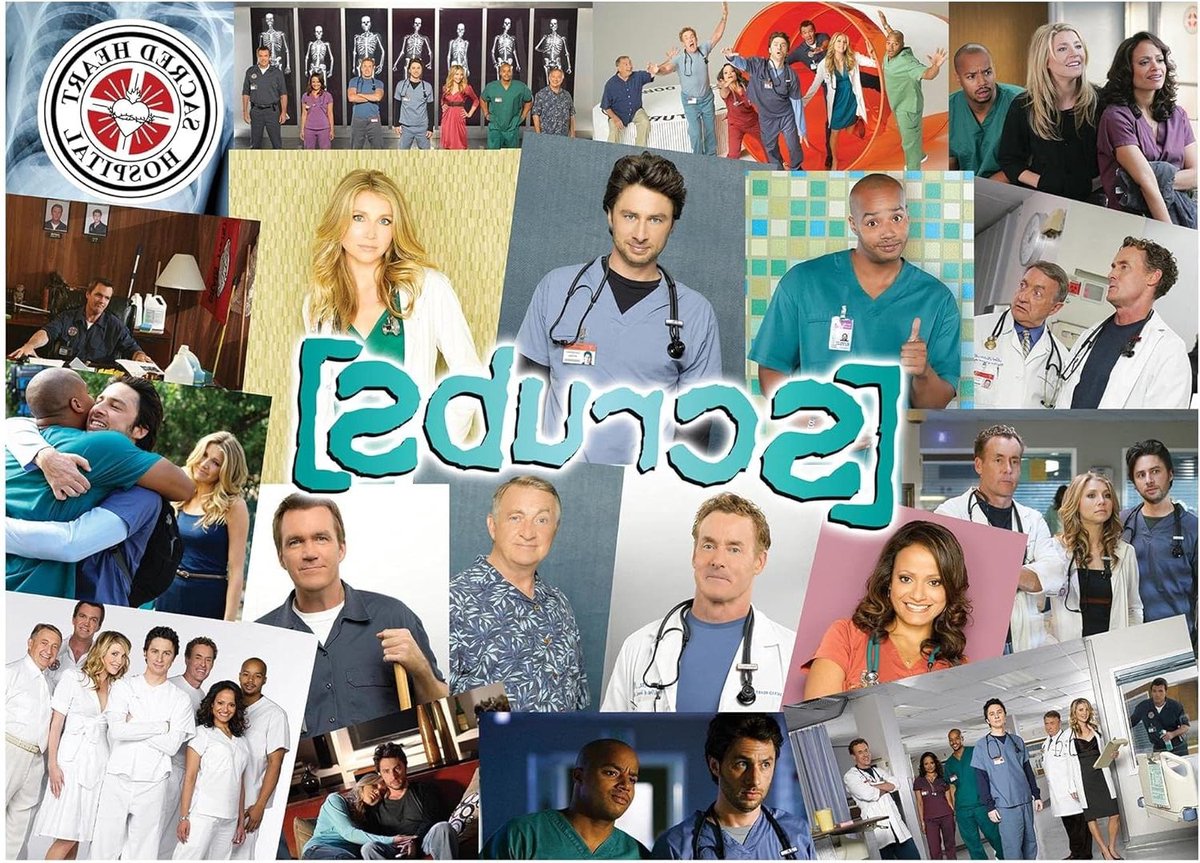 Puzzel - Legpuzzel - Ontspannen Vrije Tijd - Scrubs Cast Collage - 1000 stuks - Multicolor