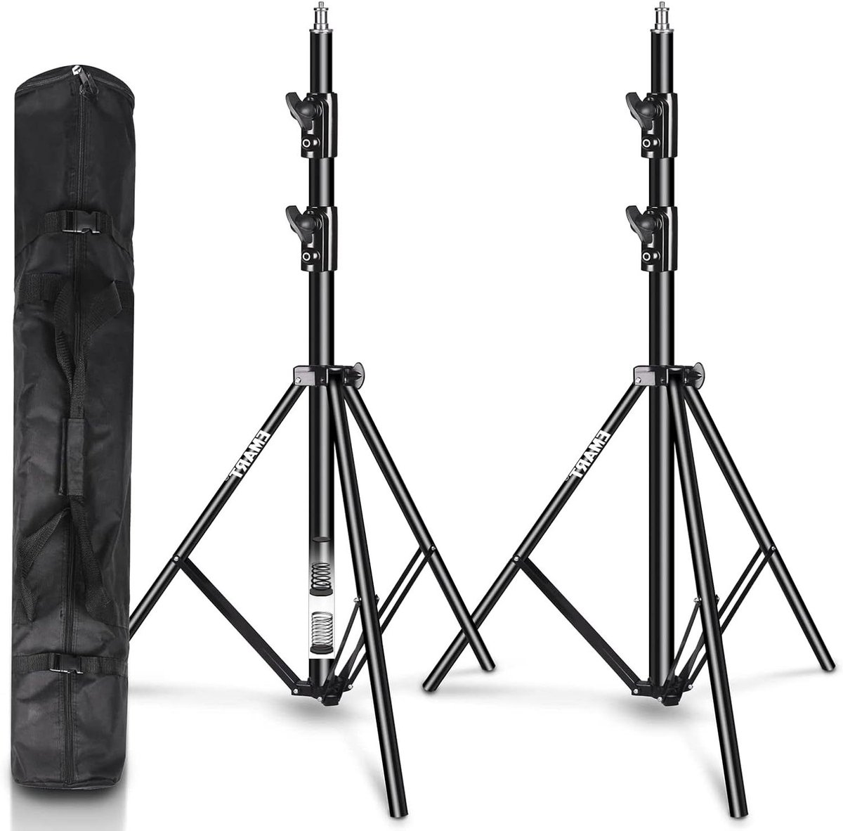 Lichtstatief Set - Fotostudio Tripod - Studio Fotografie - Veer Demping - 2.6 Meter - Zwart