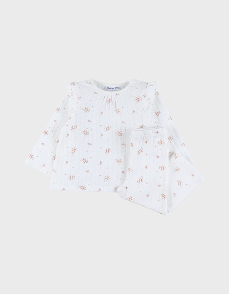 Noukie's Pyjama - Meisje - Katoen - Gebloemd - 7 / 8jaar 122 /128 roze