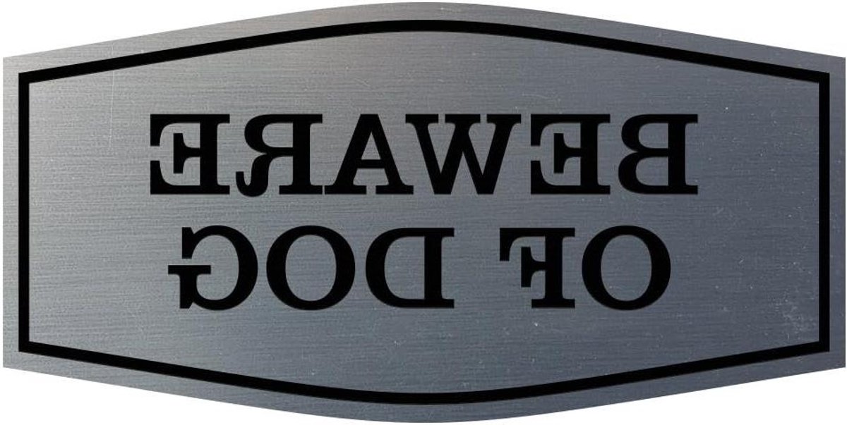 Pas op voor Hond Bord - Waarschuwingsbord Huisdier - Huis Beveiligen - Geborsteld Zilver Look - 9 x 4.5 inch
