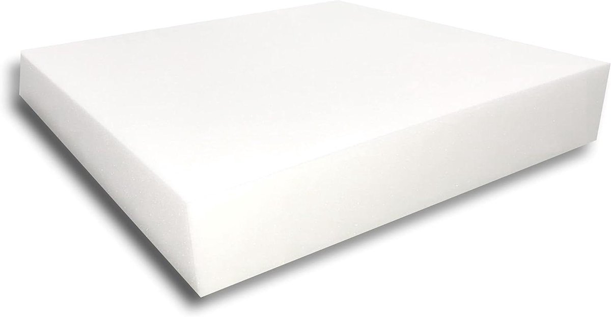Schuimrubber Kussen - Bekledingsschuim Vulling - Meubels Opknappen - Hoge Dichtheid Schuim - 91x61x15 cm - Wit
