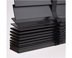 Horizontale Houten Jaloezieën - Raamluiken Houten Gordijnen - Raamdecoratie Privacy - 50mm Verstelbare Lamellen - 90x180cm - Zwart