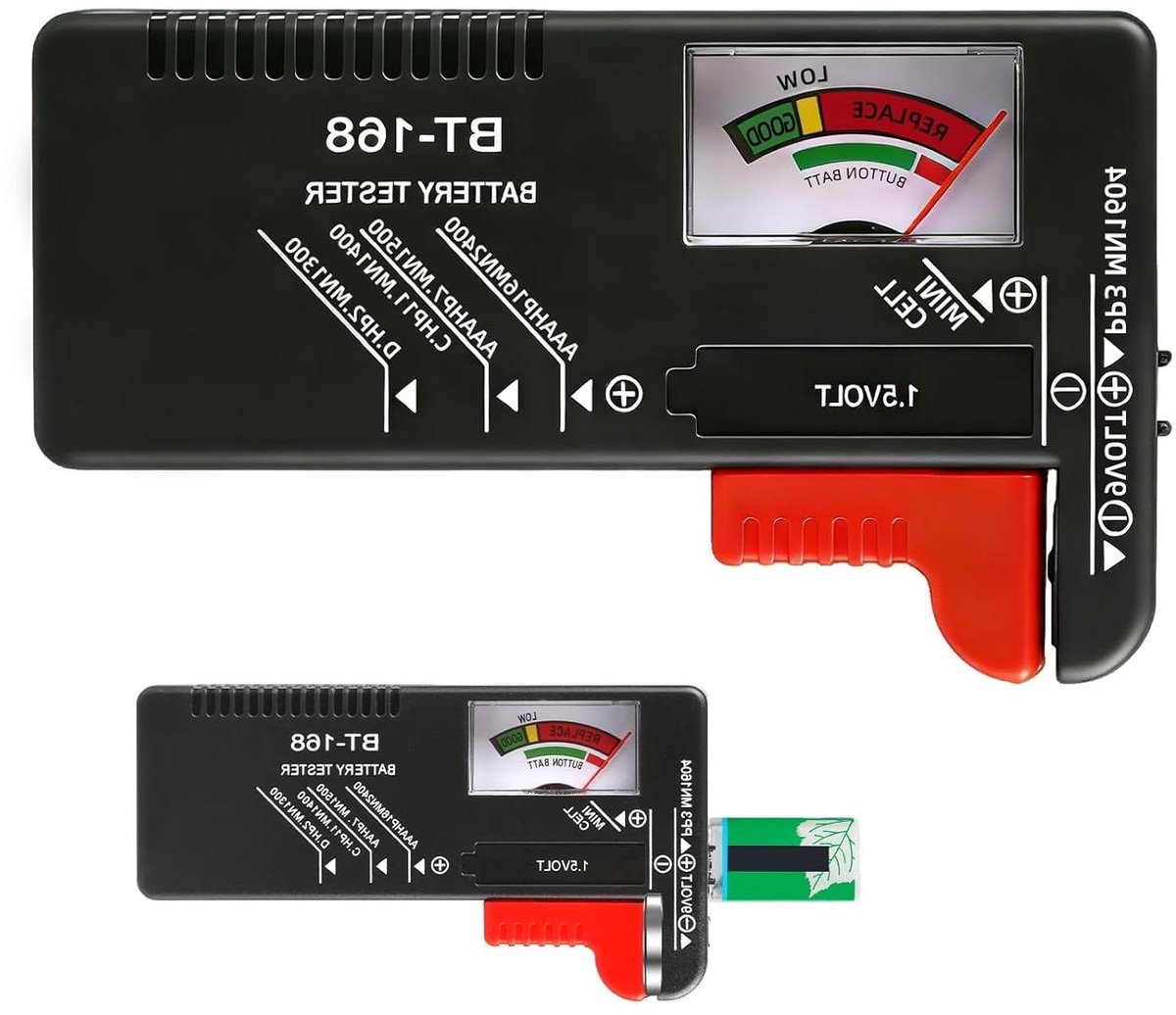 Universele Batterij Tester - Volt Meter Batterij - Batterijen Controleren - Geen Externe Batterij - 14 cm - Zwart