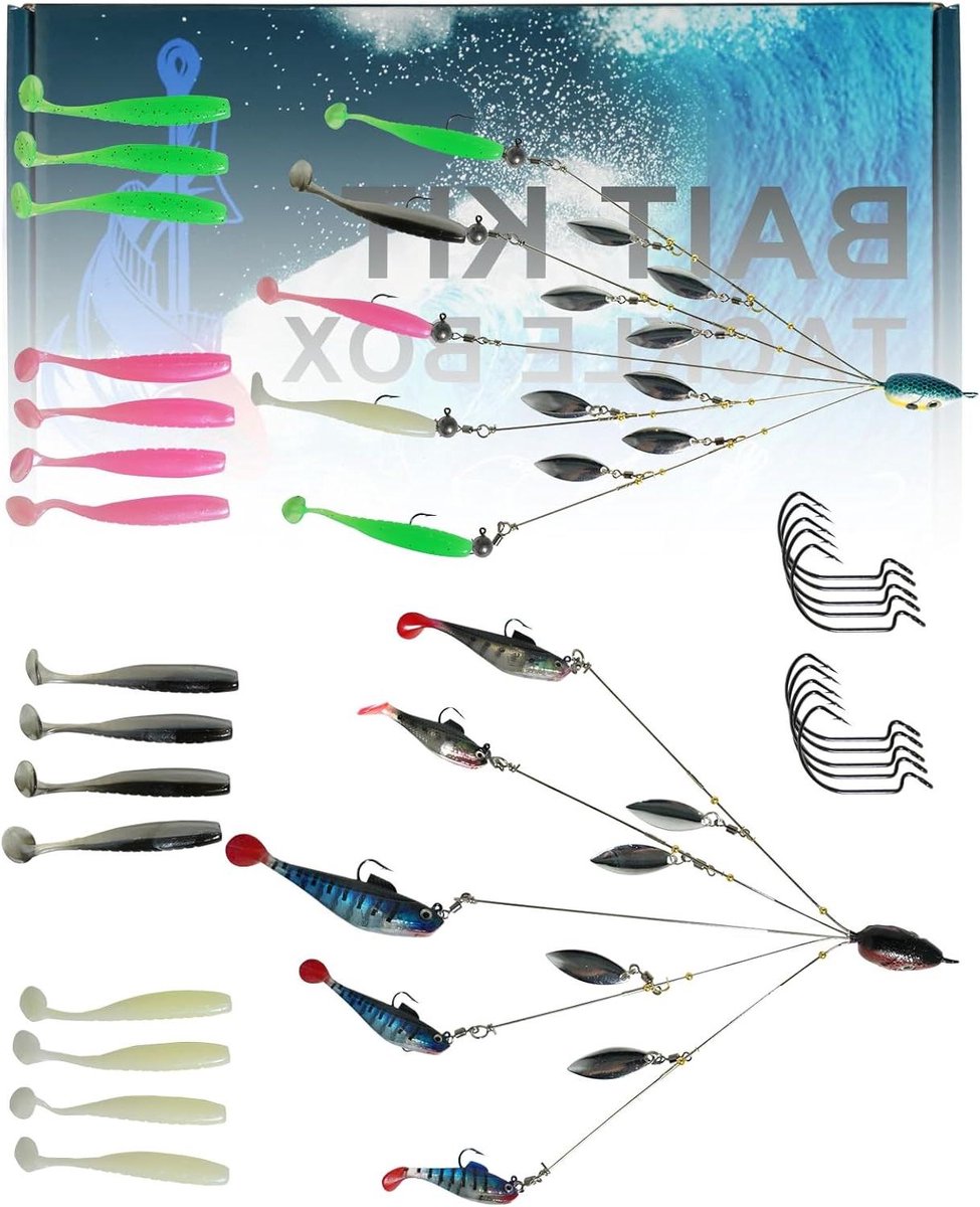 Paraplu Visserij Rig - Alabama Rig Kit - Zoetwater Vissen - 5 Armen - 231 x 138 x 28 cm