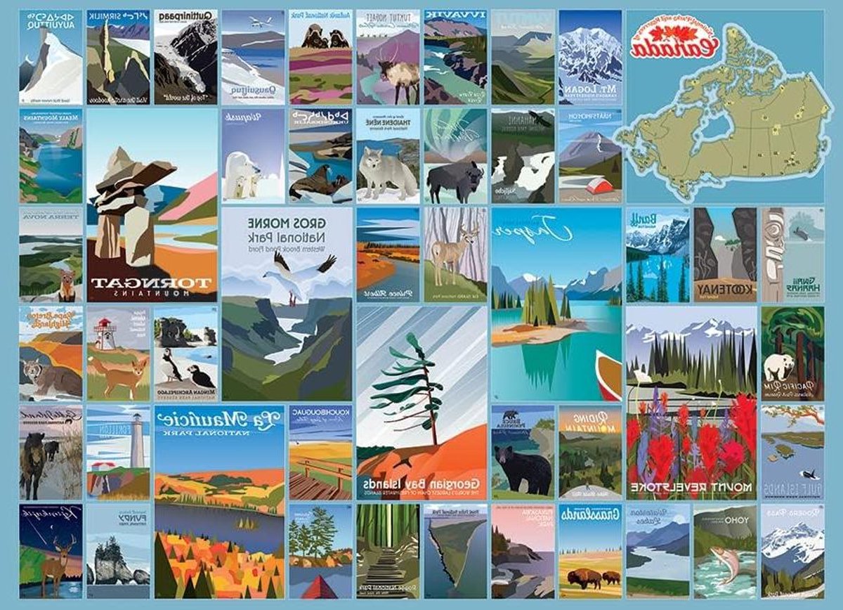 Legpuzzel Canada - Puzzel Natuur - Ontspannen Tijdverdrijf - Willekeurig Gesneden Stukken - 1000 Stukjes - Meerkleurig