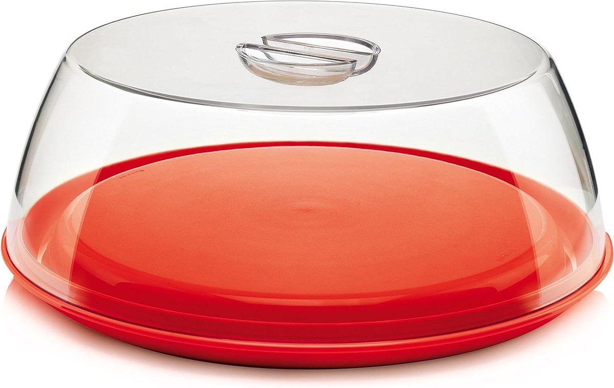 Taartschotel - Cake plateau - Taart presenteren - Magnetronbestendig - Diameter 33.5 cm - Rood