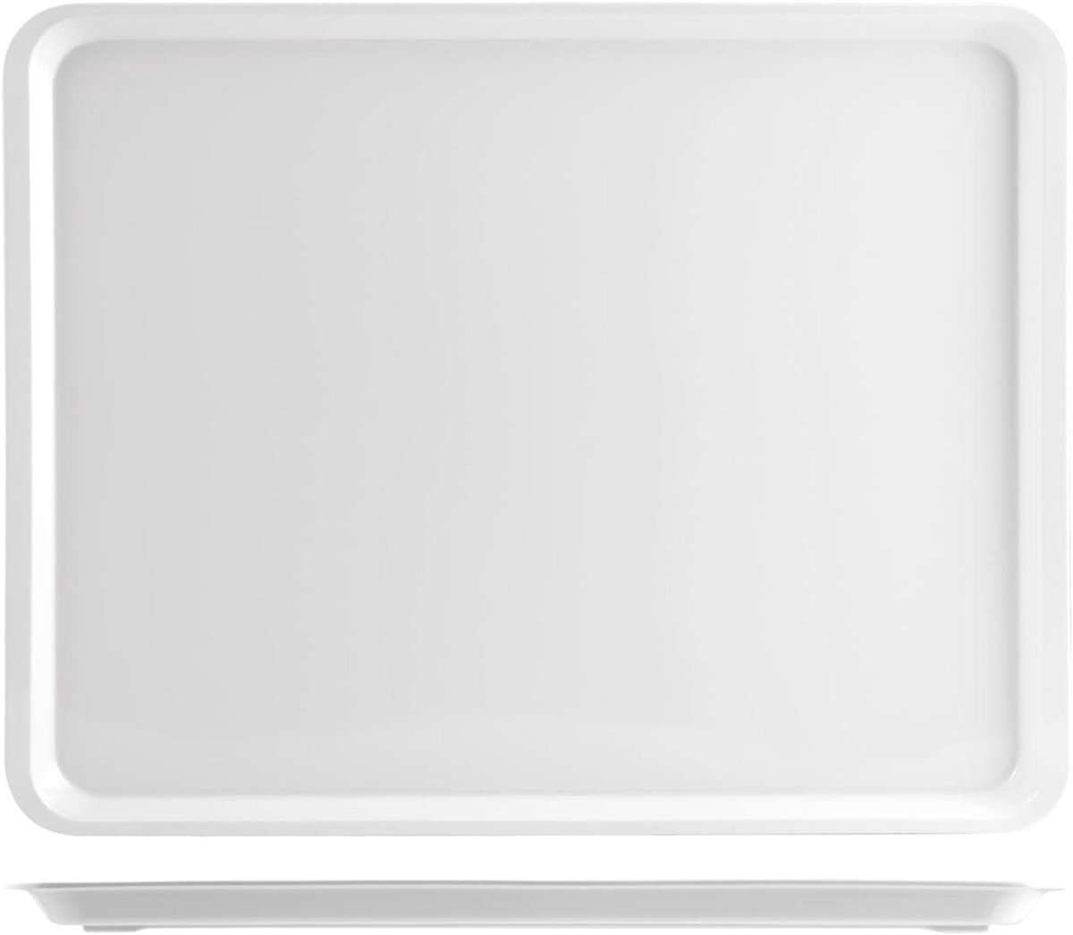 Dienblad met rand - Serveerschaal melamine - Dranken serveren - Hittebestendig - 45x35 cm - Wit