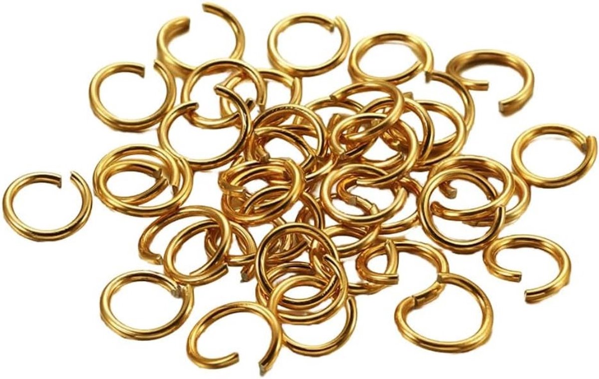 Bending Rings in Lichtgoud - 300 Stuks Open Binding Aluminium Ringen voor DIY Sieraden, Hangers en Armbanden