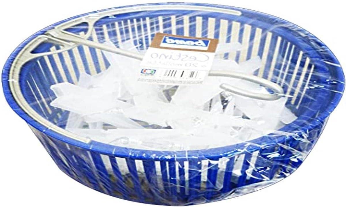 Wasmand met knijpers - Droogmand - Kleding drogen - Vaatwasserbestendig - 20 stuks - Meerkleurig