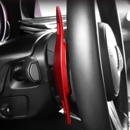 Schakelpeddels - Stuurwiel verlenging - Sportief rijden - Aluminium legering - 2 stuks - Rood — afbeelding 2