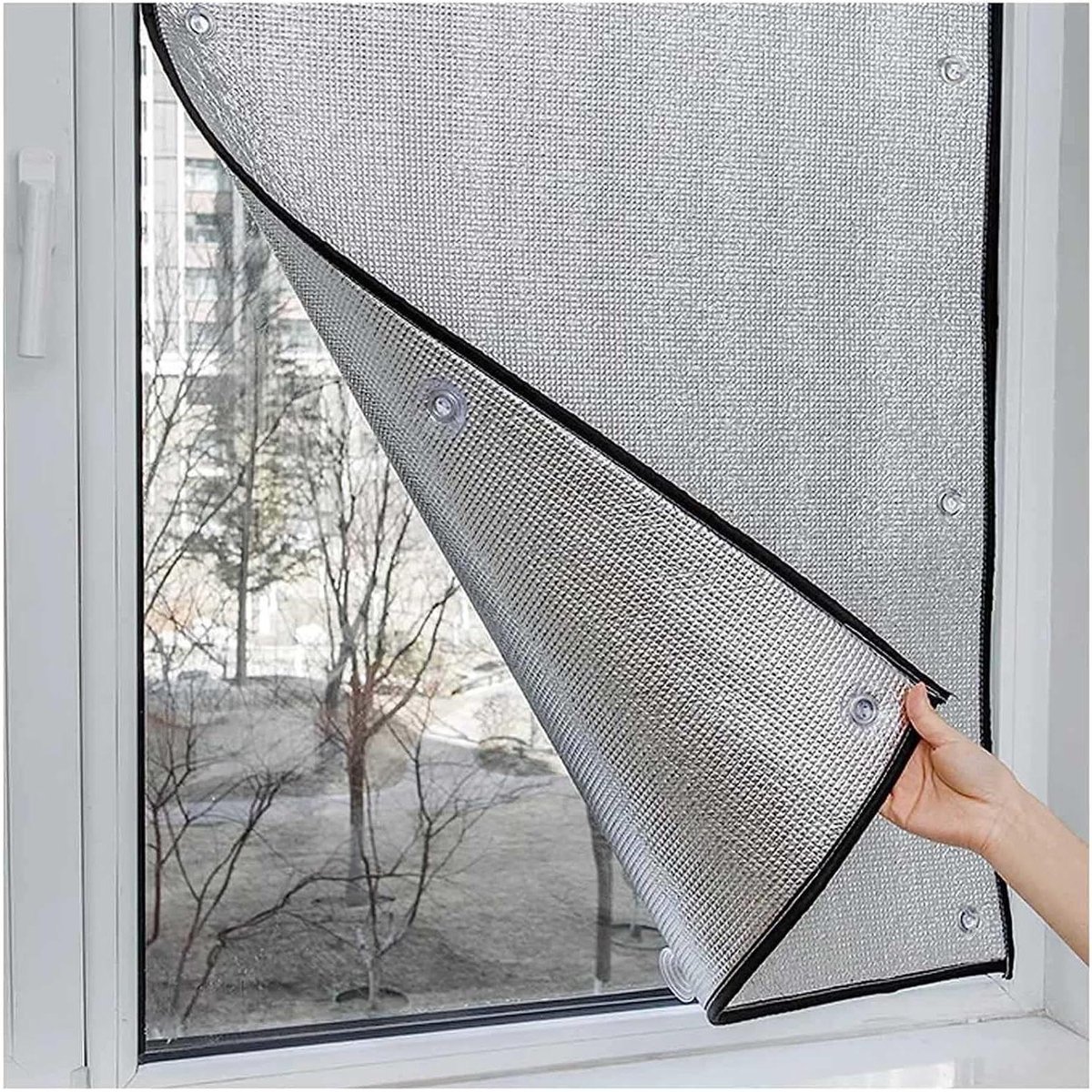 Aluminium Raamfolie - Zonwerende Folie - Warmte Buiten Houden - Dubbelzijdig Aluminiumfolie - 75x120cm - Zilver