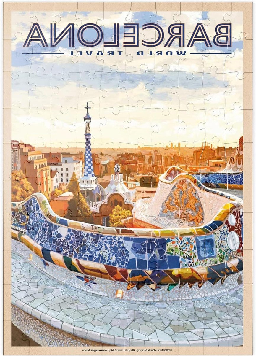 Legpuzzel Barcelona - Puzzel Park Güell - Ontspannen Hobby - Hoge Resolutie Print - 100 Stukjes - Multicolor