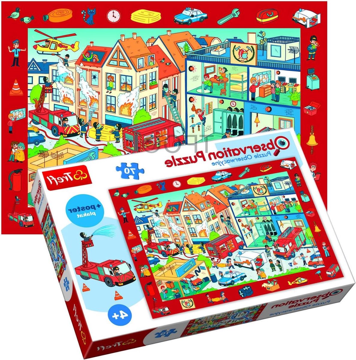 Legpuzzel - Zoekpuzzel Puzzelspel - Kinderen Observeren - Zoek Elementen - 70 Stukjes - Multicolor