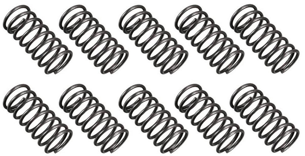Compressieve Veren - Drukveren Spiraalveren - Mechanische Toepassingen - 1.2mm Draaddikte - 25mm Lengte - Zwart