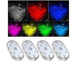 Auto LED Verlichting Interieur - Draadloze Lamp Auto - Donkere Plekken Verlichten - USB Oplaadbaar - 2 Stuks - Kleurrijk