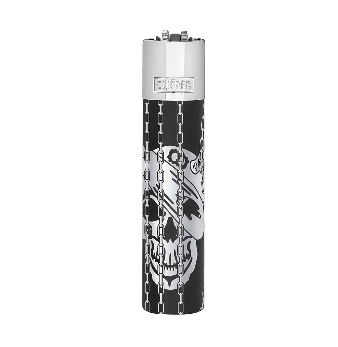 Clipper Large Metal Vuursteen aansteker - Deadly Chains Silver + Giftbox