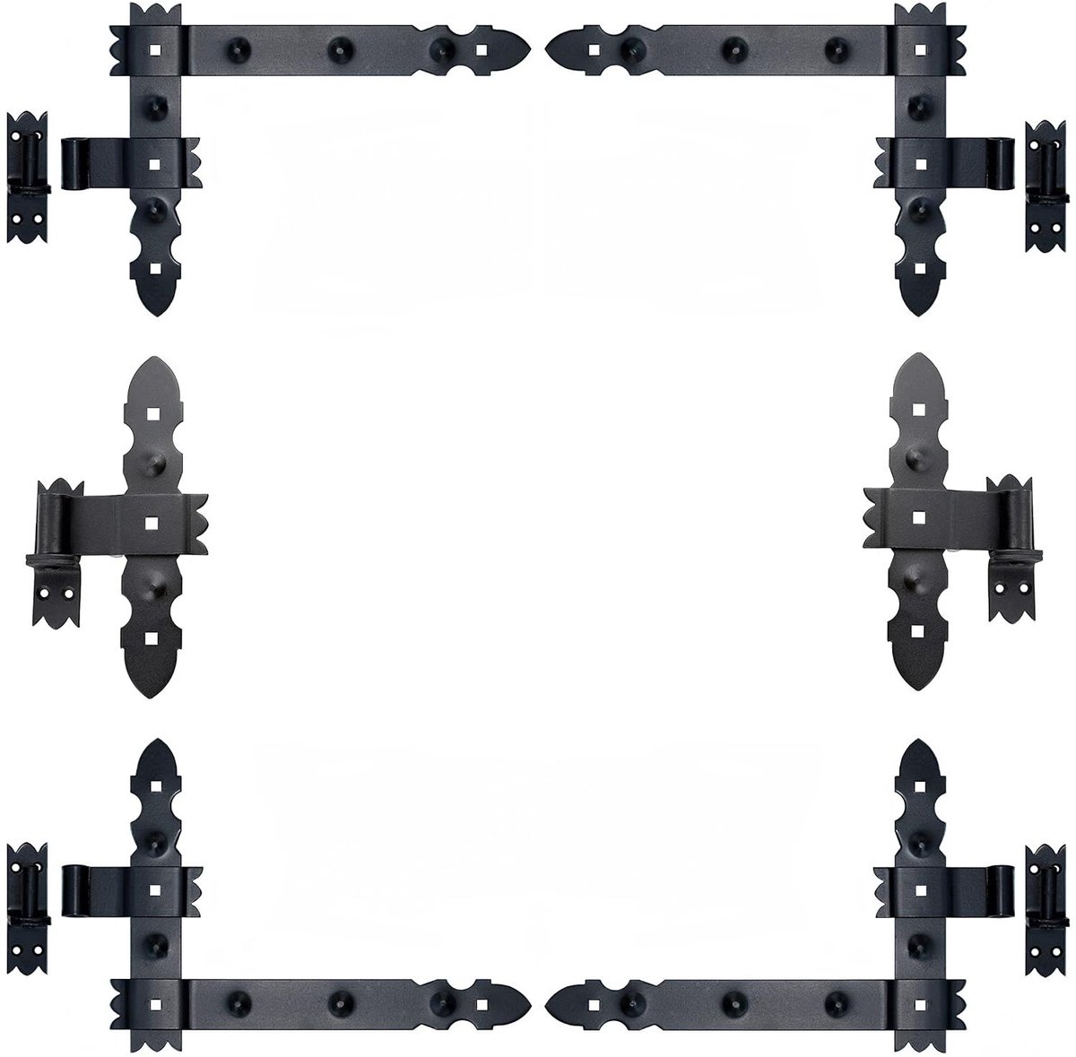 Hoekbanden Deuren - Deurbanden Set - Deuren Verstevigen - Gepoedercoat Staal - 300x300 mm - Zwart
