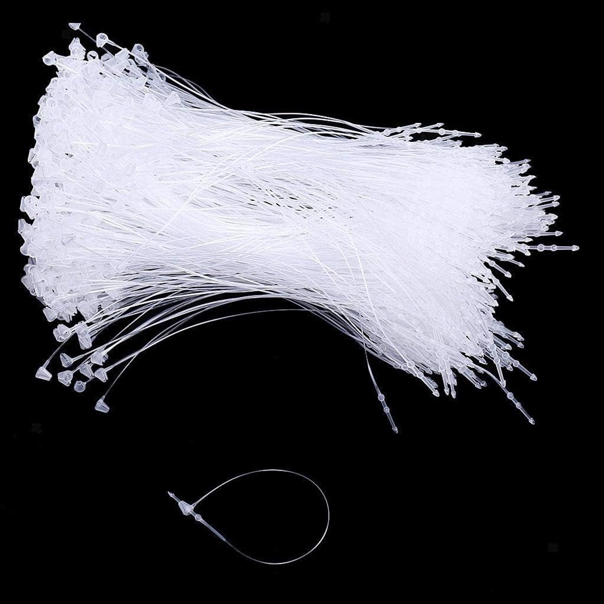 Plastic Tag Fastener 1000 Stuks - Transparante Witte Veiligheidstags voor Labels op Textiel, Leer en Schoenen, 8.5cm/12.5cm