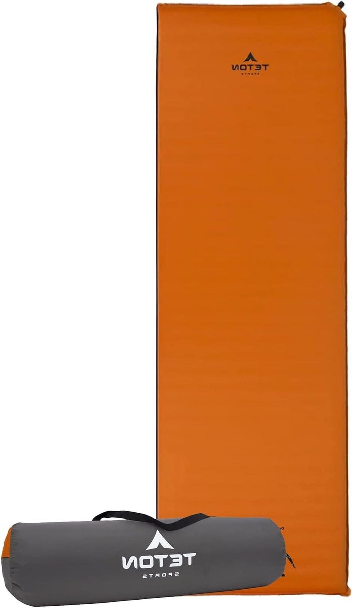 Zelfopblaasbaar Slaapkussen - Opblaasmat Kamperen - Comfortabel Kamperen - Geen Pomp Nodig - 75" x 24" x 2" - Oranje