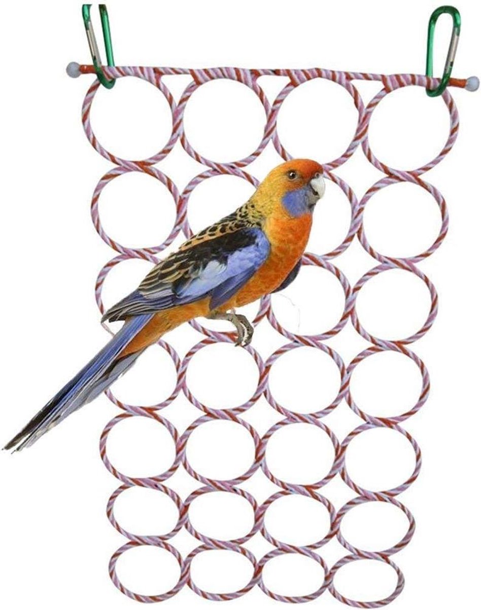 Vogel Klimnet - Vogel Speeltouw - Vogel Beweging - Klim Touw - 35 x 60 cm - Multicolor