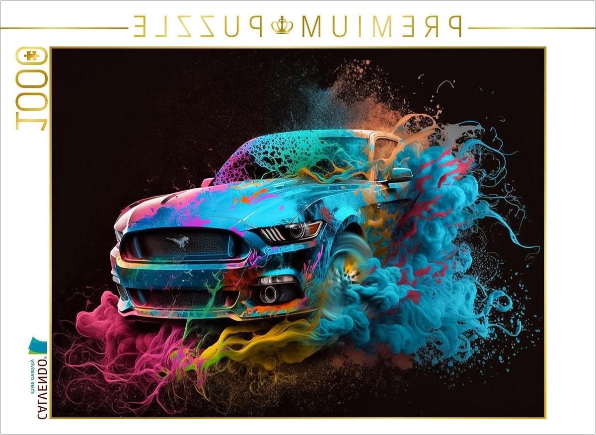 Puzzel Ford Mustang GT - Legpuzzel Auto - Ontspannend Puzzelplezier - Premium Kwaliteit Europa - 64 x 48 cm - Meerkleurig