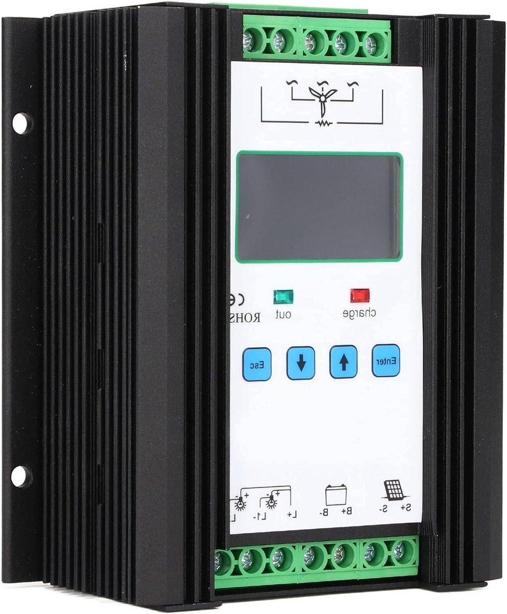 Hybride Laadregelaar - Zonne Wind - Energie Beheer - Intelligente PWM Controle - 12V 24V 600W - Zwart