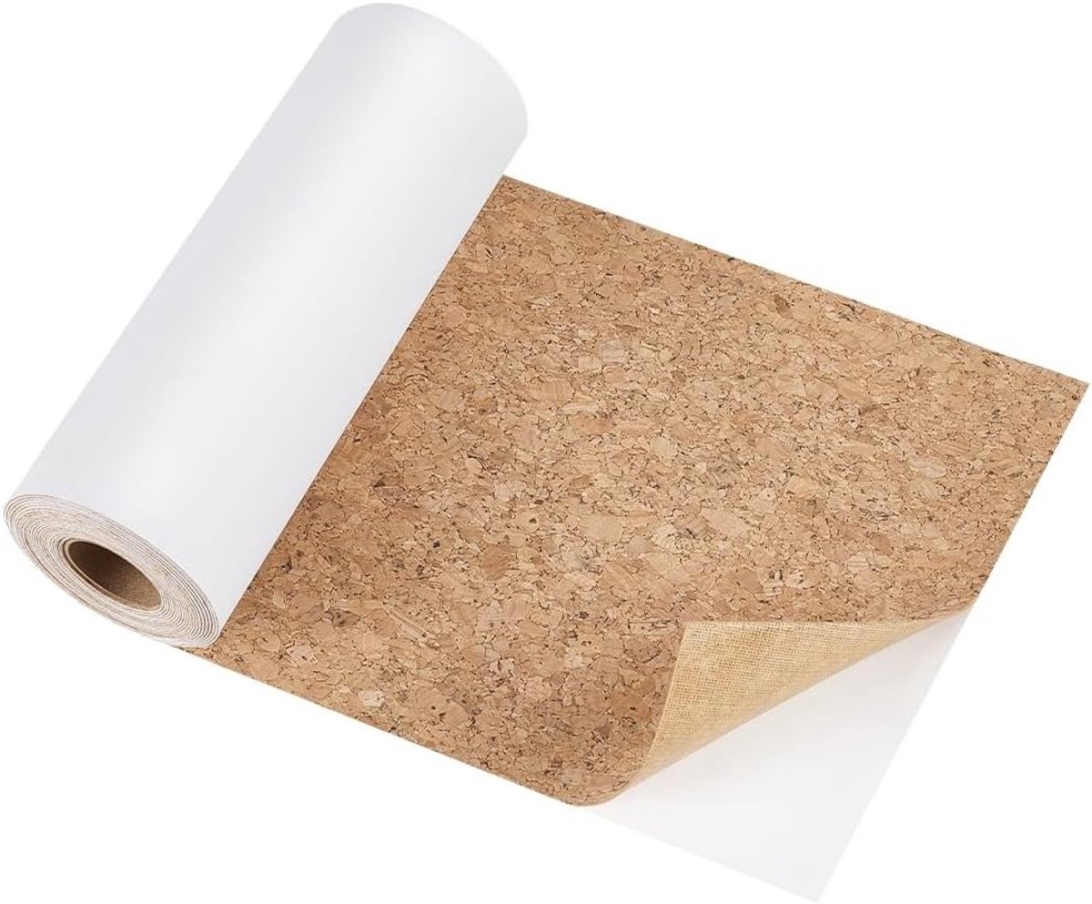 Zelfklevende Kurkrol voor Coasters en Meubelreparatie, Kurkbladen voor Wanddecoratie, 15 cm Breed, 3 m/Rol, Ideaal voor Creatieve Projecten en DIY Decoratie
