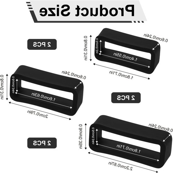 6 Stuks Siliconen Horloge Band Keepers voor 14mm/16mm/18mm Smartwatches - Horloge Strap Retainers voor Sportieve Gebruik — afbeelding 5