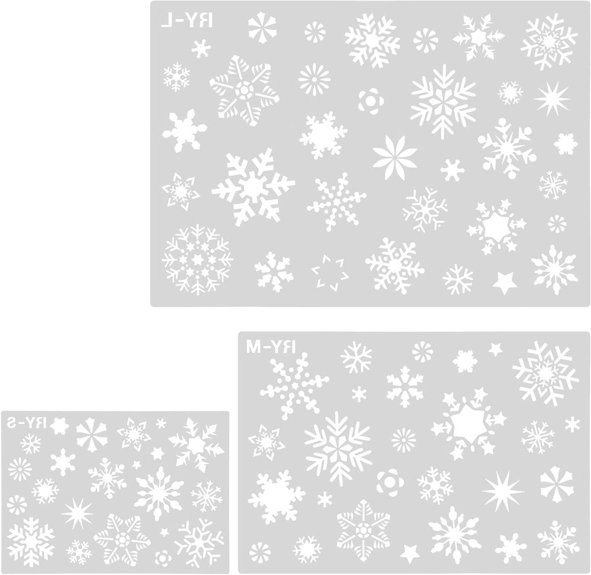 3-delige Herbruikbare Sneeuwvlok Sjablonen voor Creatieve Projecten, Schilderen en Decoratie voor Hout, Kaarten en Ramen