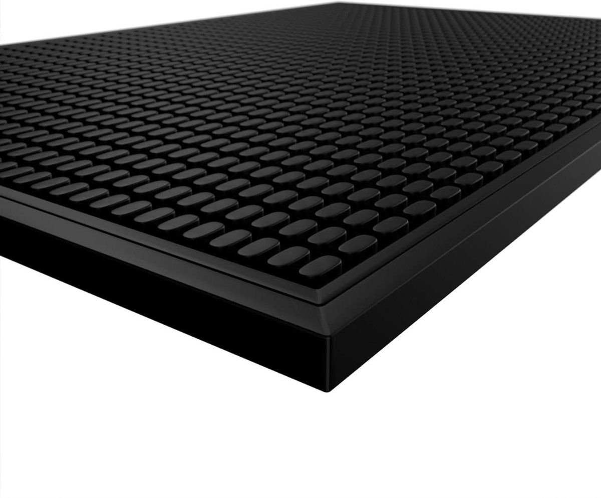 Bar Mat - Service Mat Tafelmat - Drankjes Stabiliseren - 1cm Dikke Rubber - 45 x 30 cm - Zwart