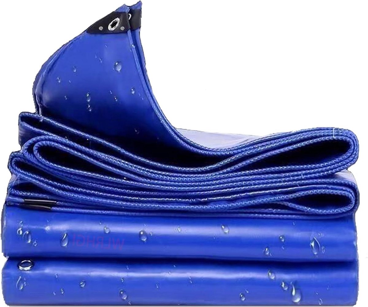 Waterdicht Dekzeil - Grondzeil Afdekzeil - Objecten Beschermen - Versterkte Zomen Ogen - 2 x 12 m - Blauw