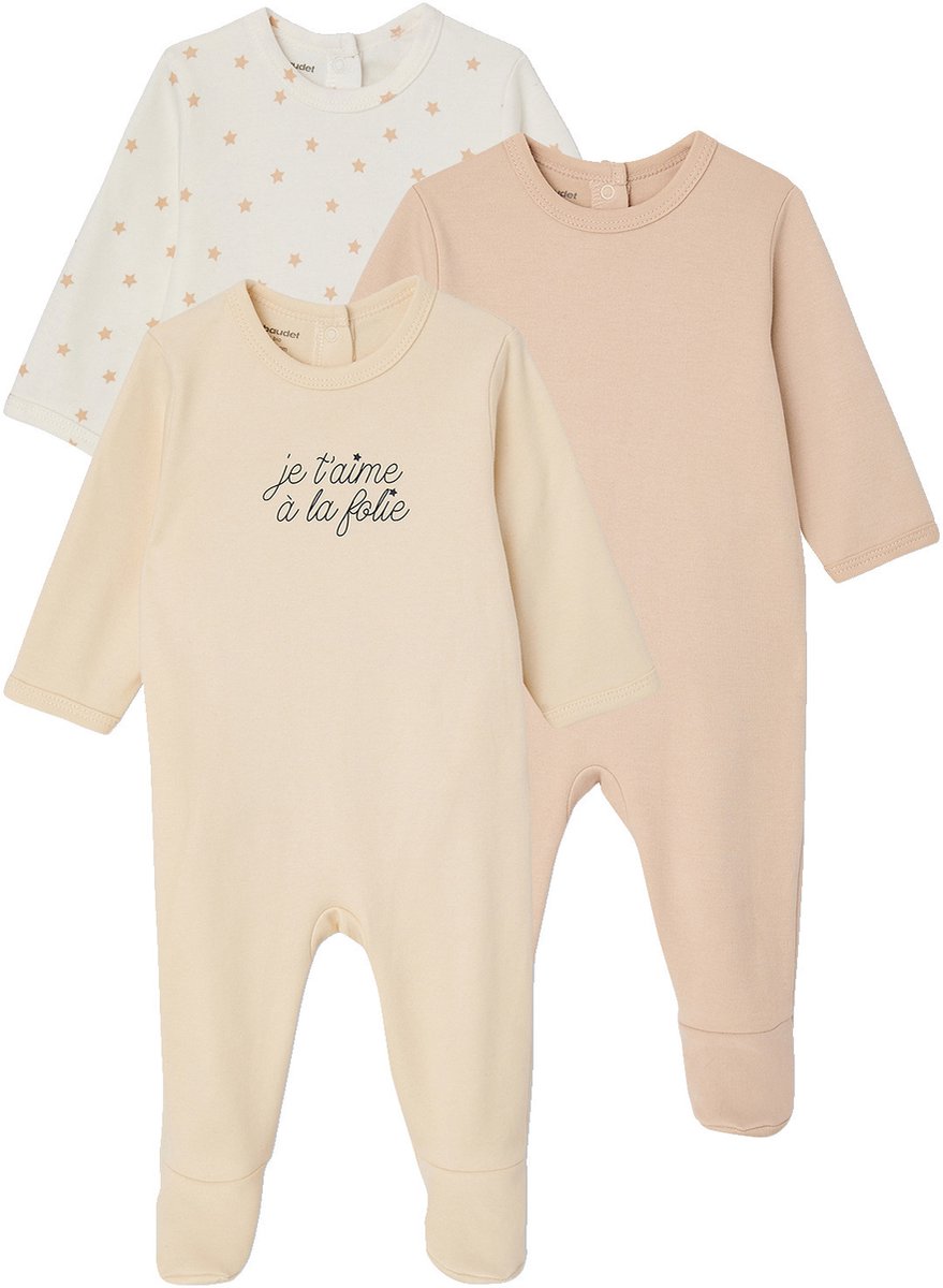 Vertbaudet Set van 3 pyjama's baby van biologisch katoen