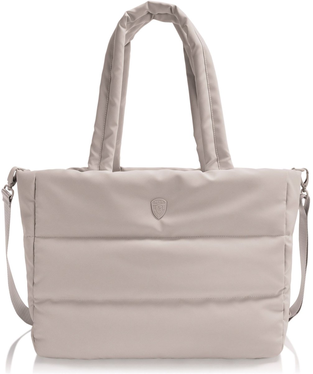 HEYS reistas schoudertas met laptopvak The Puffer Travel Tote Atmosphere Taupe