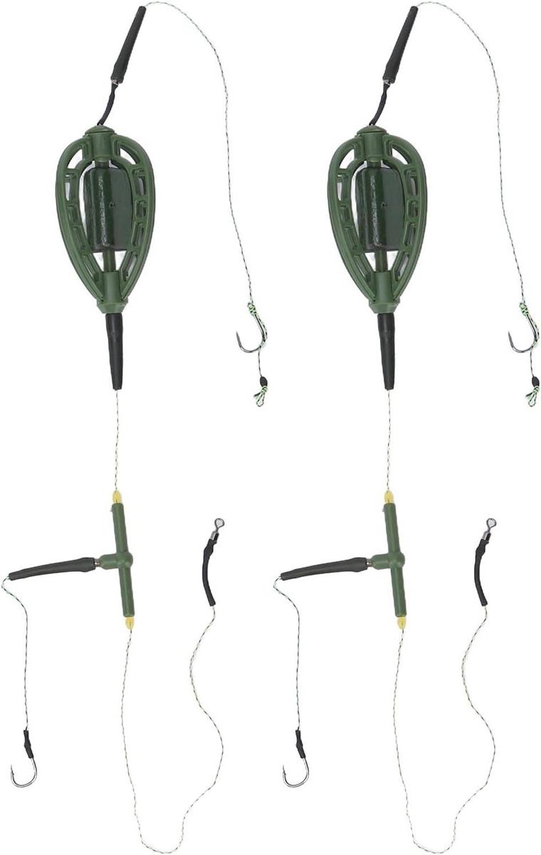 Vis Feeder Set - Aas Kooi - Karpervissen Aas - Snel Zinken - 2 Stuks - Groen