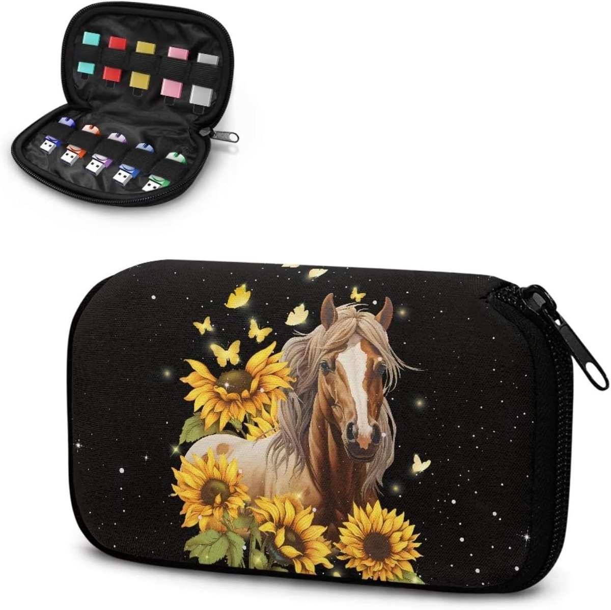 USB Flash Drive Tas - Opbergmap USB Sticks - USB Drives Organiseren - 10 Individuele Pouches
