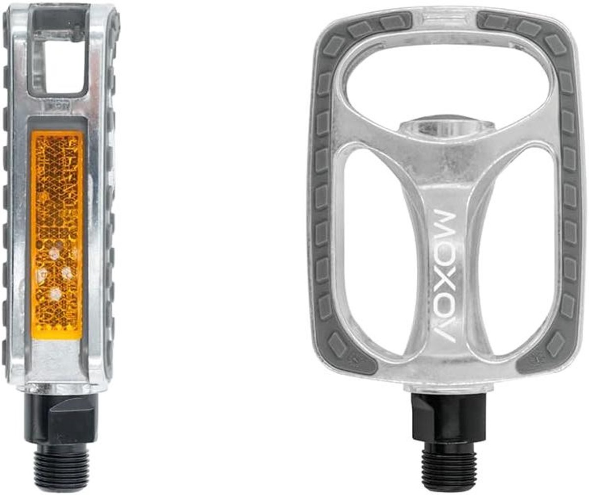 Trekking Fiets pedalen - Tourfiets pedalen - Veilig Fietsen - Geïntegreerde Reflectoren - 9/16 Zoll - Zilver