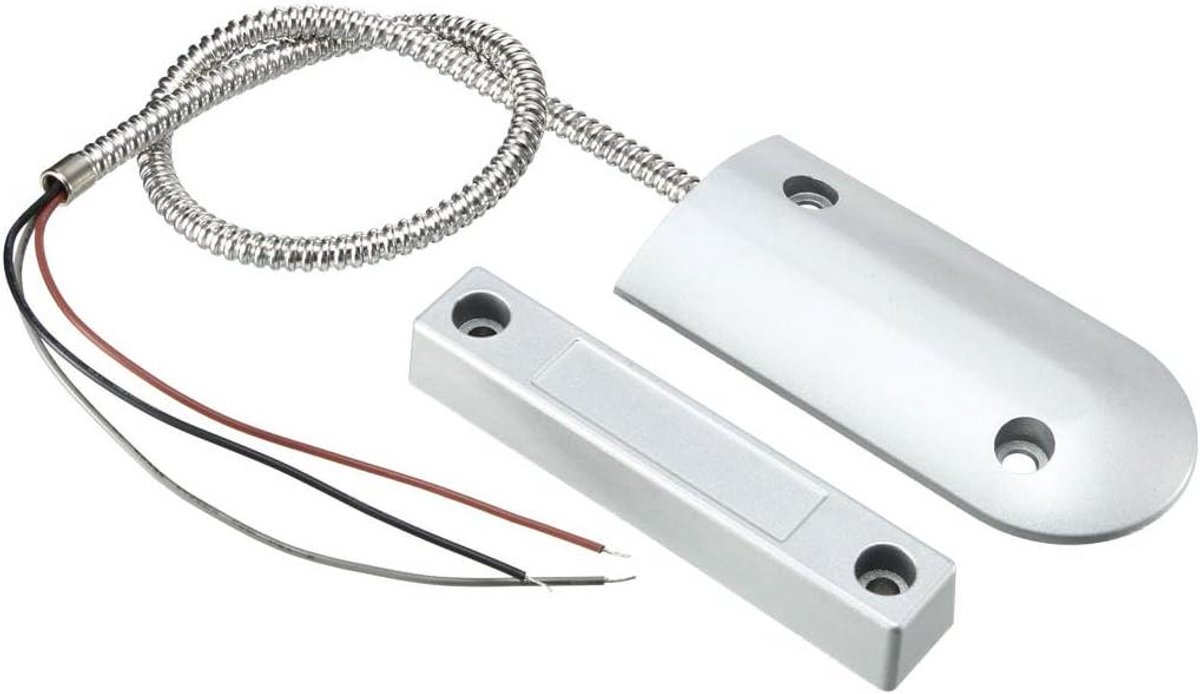 Deurcontact Sensor - Alarm Contact - Beveiliging Huis - Gesloten Weerstand - 50-70mm - Zilver Grijs