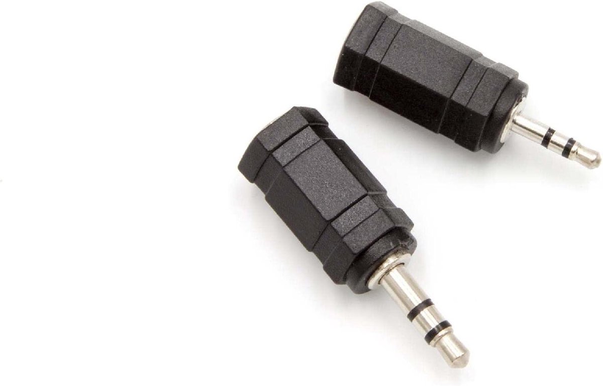 Audio adapterset - Jack verloop - Koptelefoon aansluiten - Dubbele aansluiting - 2 stuks - Zwart
