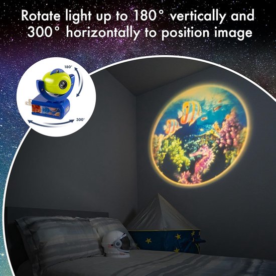 Nachtlamp Projector - Sterrenhemel Lamp - Kinderslaapkamer Decoratie - Automatische Schemering-aan - 3 voet projectie - Groen/Blauw — afbeelding 4