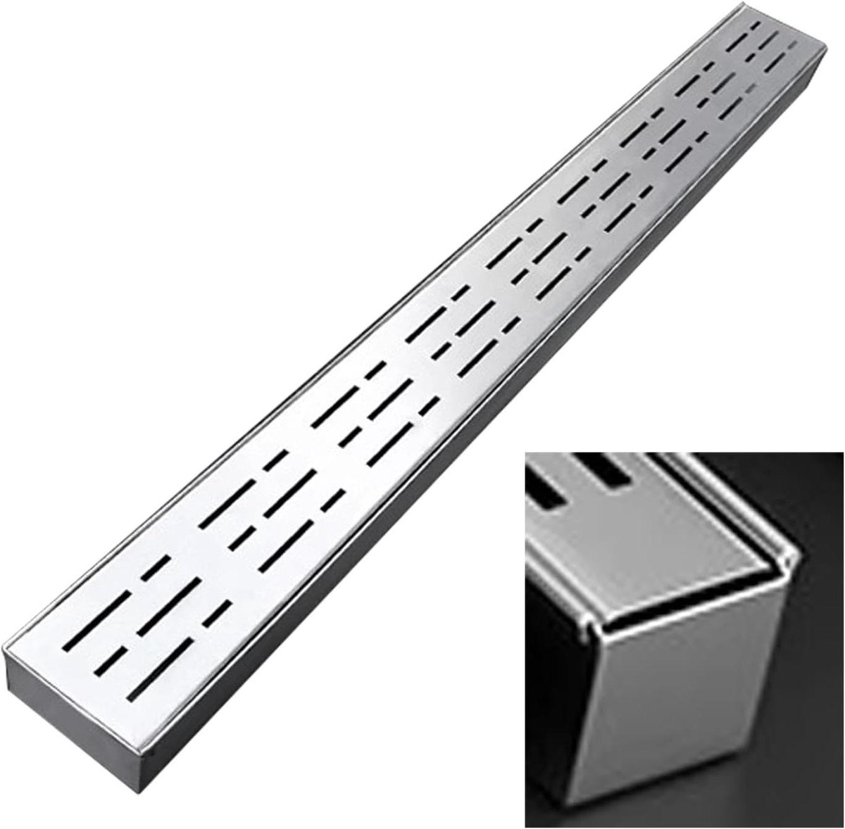 Afvoerkanaal Buiten - Waterafvoer Goot - Water Snel Afvoeren - Roestvrijstaal 304 - 10x3cm - Zilver