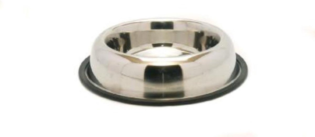 RVS Voerbak Hond - Hondenbak Kattenbak - Voeding Huisdier - Antislip Rand - 1.5 Liter - Zilver