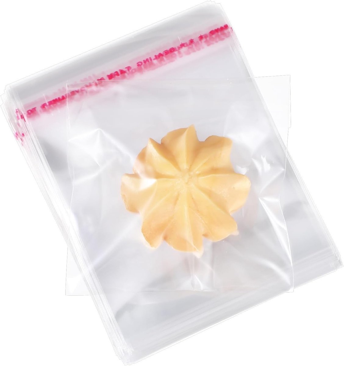 Set van 200 Transparante Cellofaanzakjes met Zelfklevende Sluiting voor Snoep, Koekjes en Ambachten (10 x 8 cm)