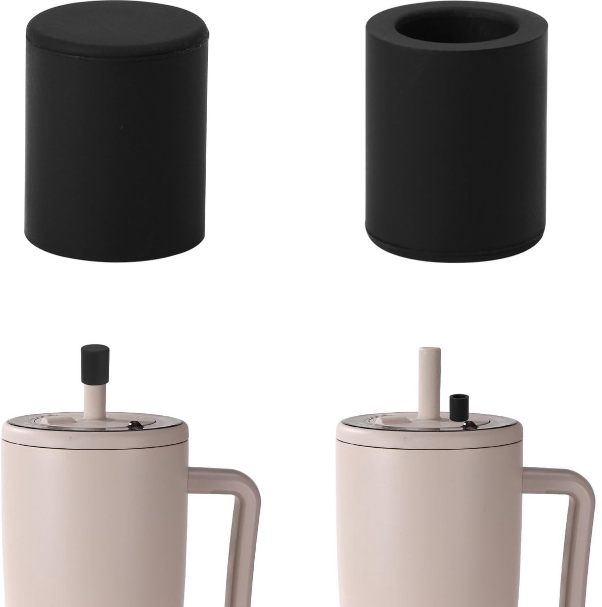 MTTProducts - Magnetische Rietjesdeksels - Beschermende Deksel - Zwart - Silicone Rietjesdeksels - Voor BrüMate Tumblers - 2 Stuks
