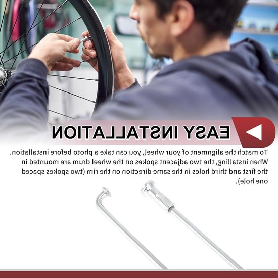 Dailygoods- Fietsspaken 36 Stuks - 13G Fietswielspaken - Verzinkt Koolstofstaal - Duurzaam - Slagvast - Verbeterde Oscillatie Laadcapaciteit - Wielspaken van Dailygoods — afbeelding 3
