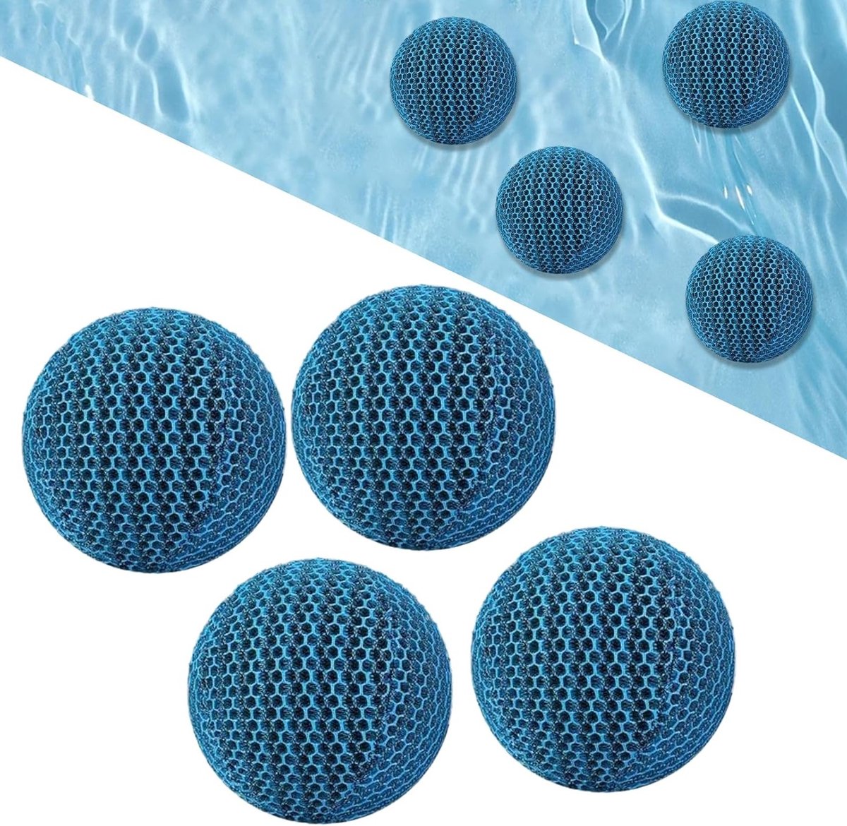 Herbruikbare Filterballen voor Zwembaden - 4 Stuks van 6 cm voor Schuimabsorptie en Vetverwijdering in Whirlpool en Spa