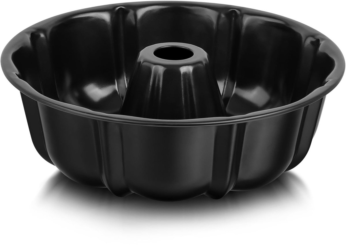 NTHProducts - Carbon Steel - Turban Vorm - Duurzaam en Ovenbestendig - Zwart - Ideaal voor Bakken - Met een Afmeting van 25.3 x 9.3 x 24.8 cm - Geschik...